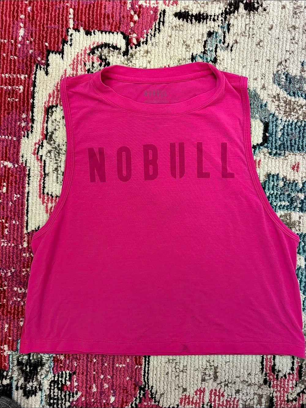 Nobull Muscle Crop Tank Top Pink | Small